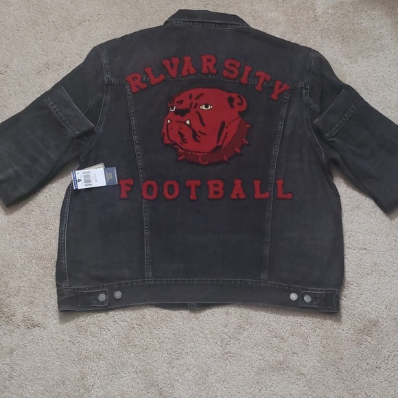 polo jean jacket with tiger on back